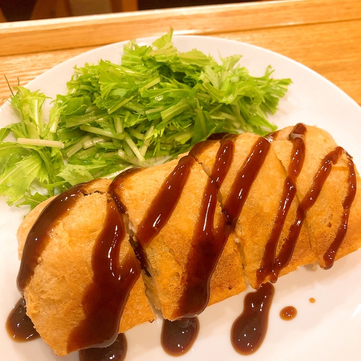 鶏むね肉のカサ増し油揚げカツ☆